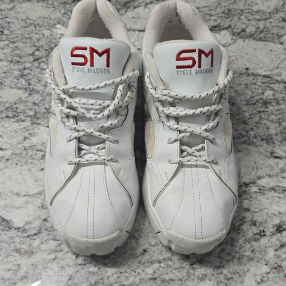Steve Madden Shoes - Steve Madden White Leather Sneakers with Shell Toe Design